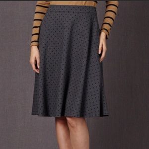 Boden grey wool skirt with black polka dots
